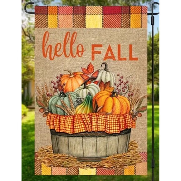 Welcome Fall Garden Flag, Double-Sided Garden Flag, Harvest Flag, 12 × 18 Inches - Picture 1 of 6